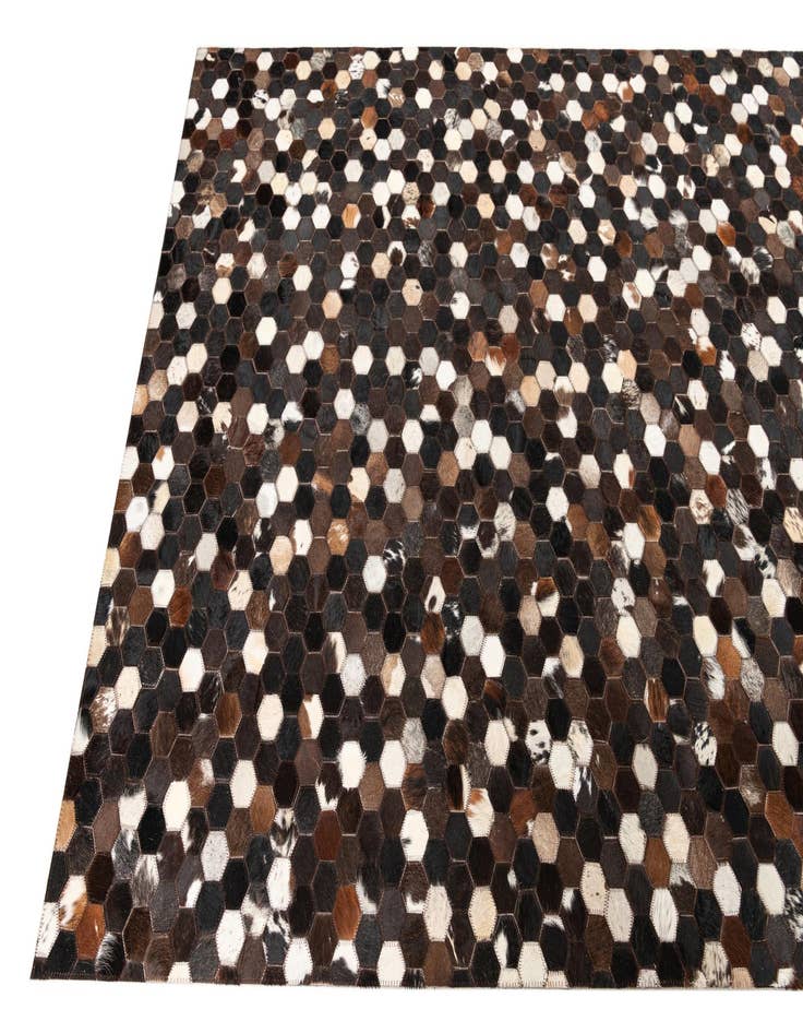 Detail image of 5' x 7' 10 Cowhide Leather Rug