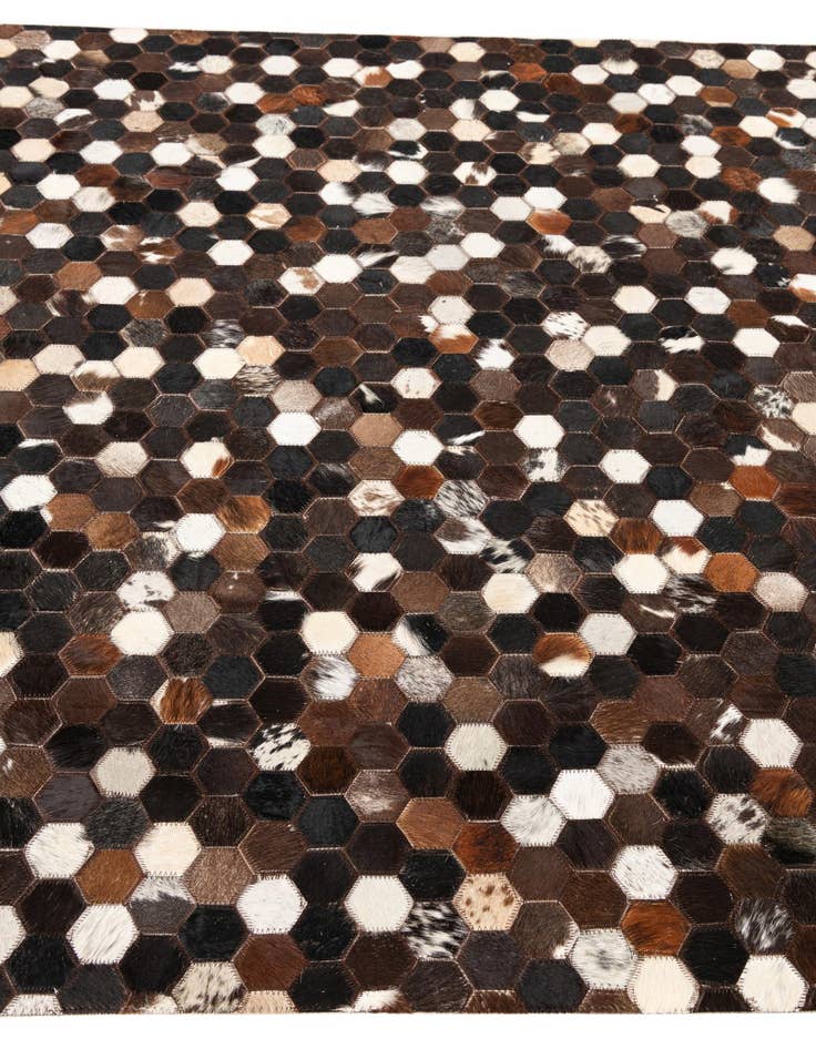 Detail image of 5' x 7' 10 Cowhide Leather Rug