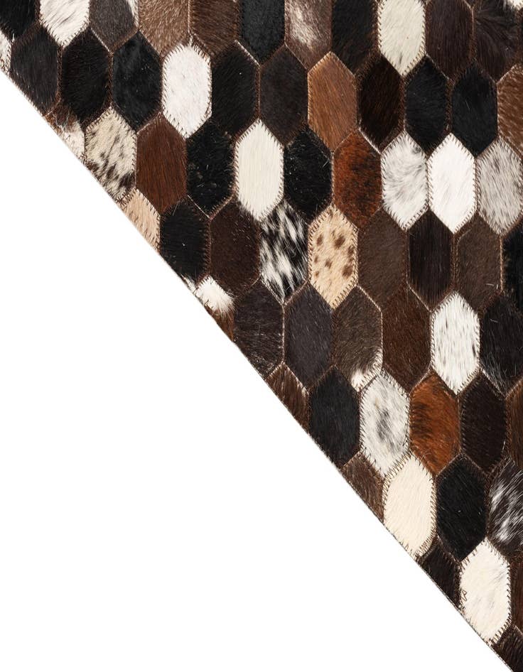 Detail image of 5' x 7' 10 Cowhide Leather Rug