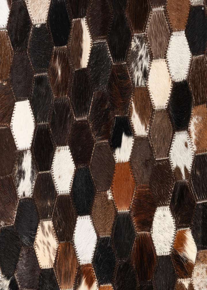 5' x 7' 10 Cowhide Leather Rug