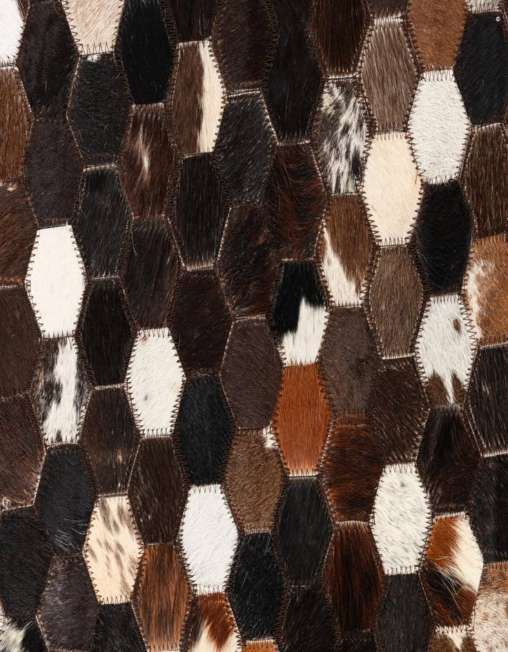 Detail image of 5' x 7' 10 Cowhide Leather Rug