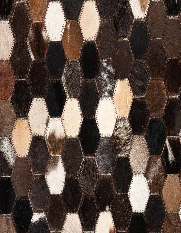 Detail image of 5' x 7' 10 Cowhide Leather Rug
