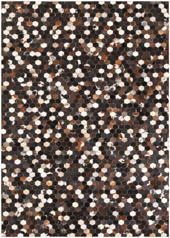 5' x 7' 10 Cowhide Leather Rug