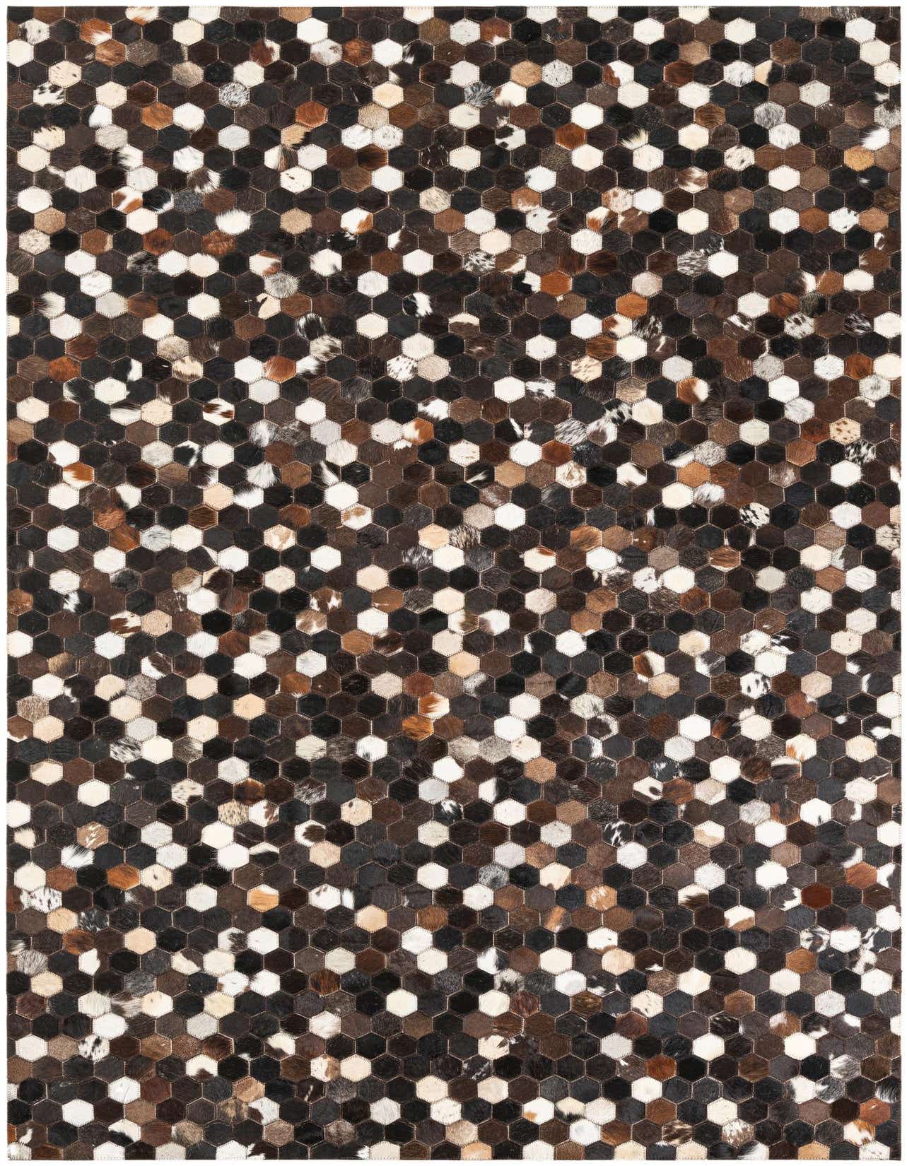 5' x 7' 10 Cowhide Leather Rug