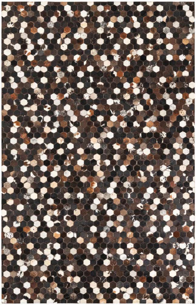 5' x 7' 10 Cowhide Leather Rug
