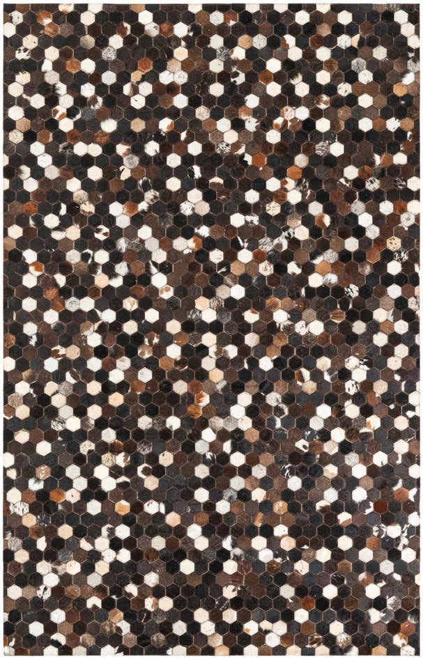 Detail image of 5' x 7' 10 Cowhide Leather Rug