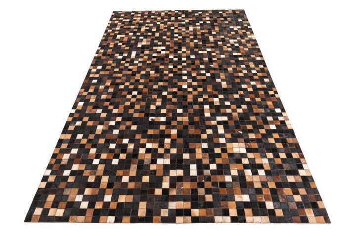 5' 1 x 8' Cowhide Leather Rug