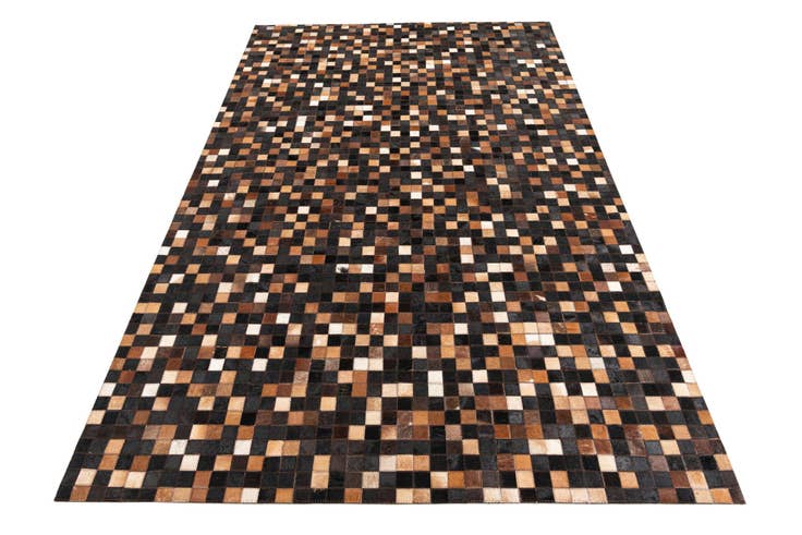 Detail image of 5' 1 x 8' Cowhide Leather Rug