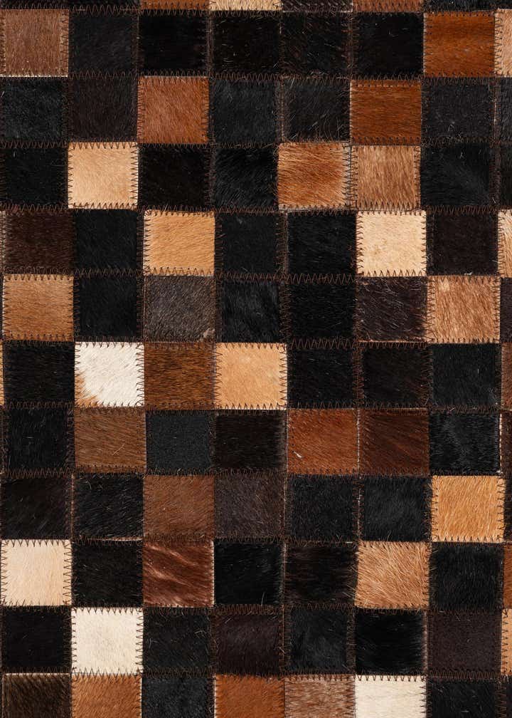 5' 1 x 8' Cowhide Leather Rug