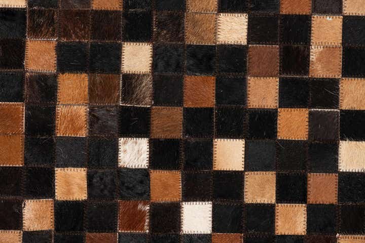 5' 1 x 8' 1 Cowhide Leather Rug
