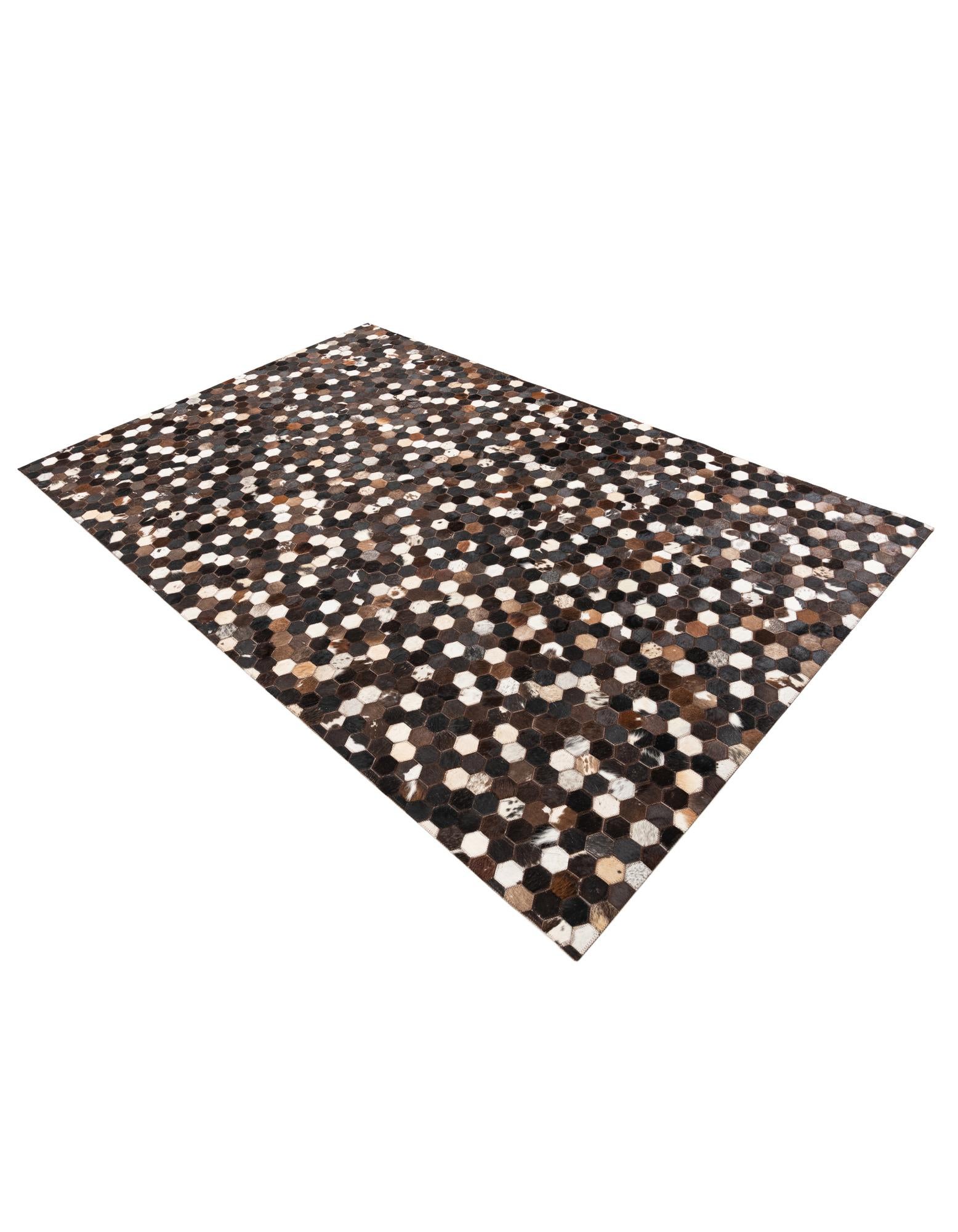 5' 2 x 8' Cowhide Leather Rug