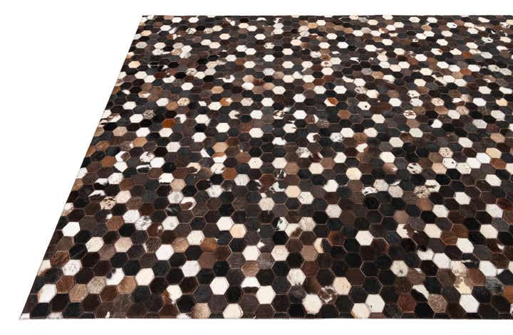 5' 2 x 8' Cowhide Leather Rug