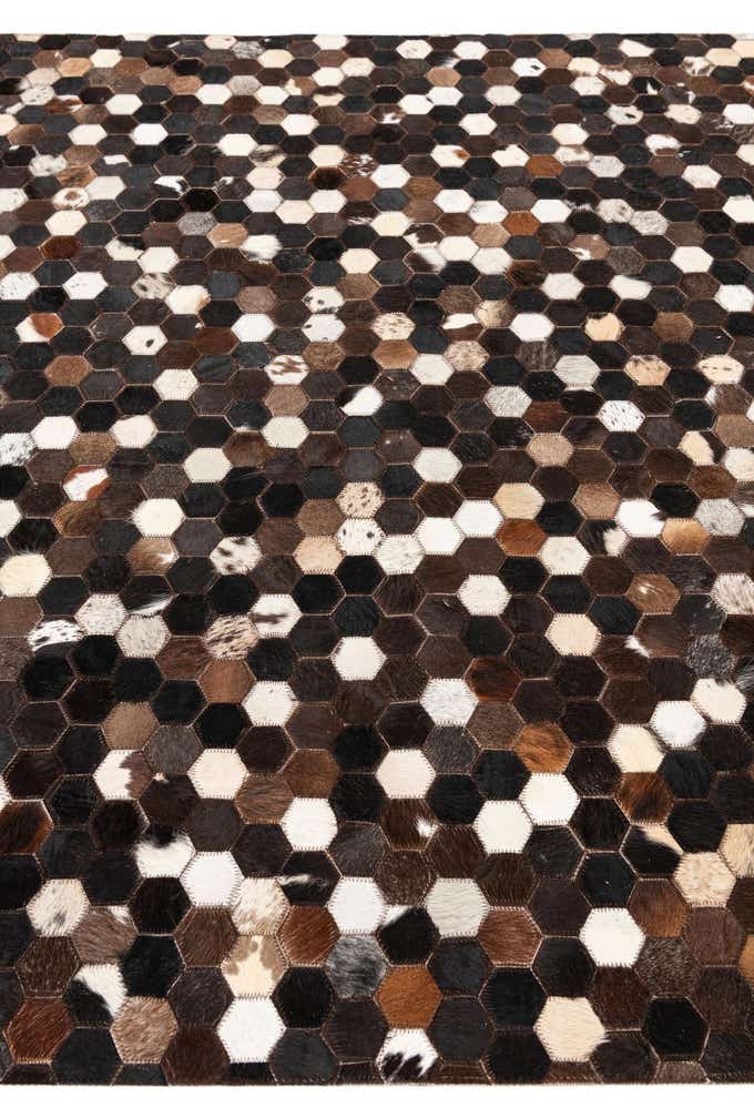 5' 2 x 8' Cowhide Leather Rug