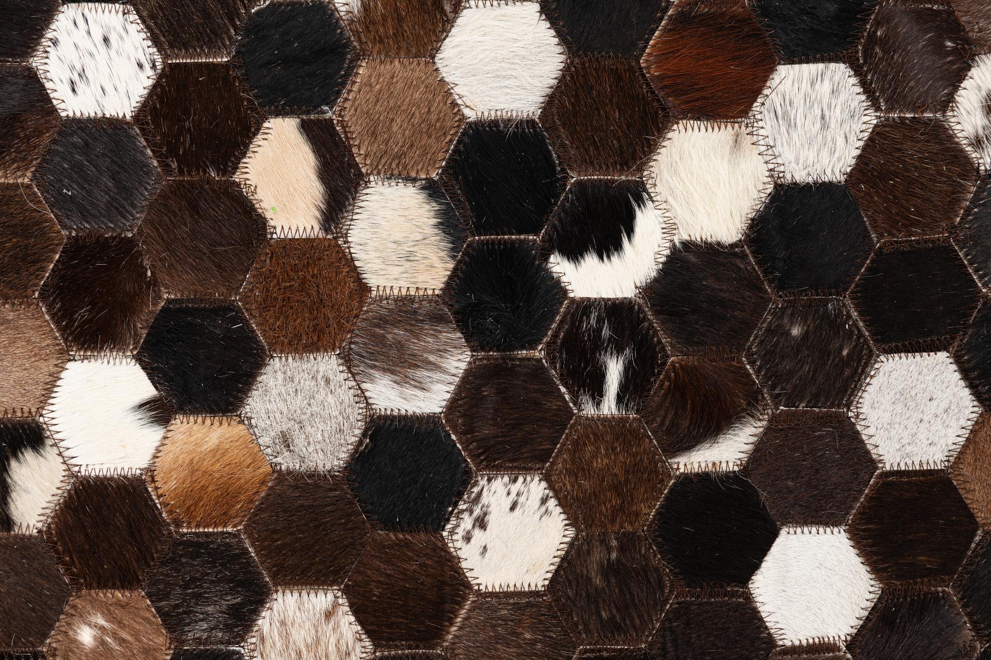 5' 2 x 8' Cowhide Leather Rug