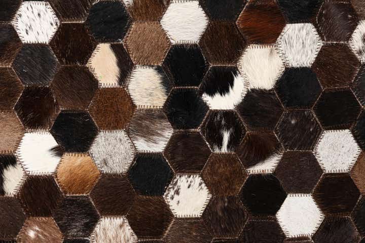 5' 2 x 8' Cowhide Leather Rug