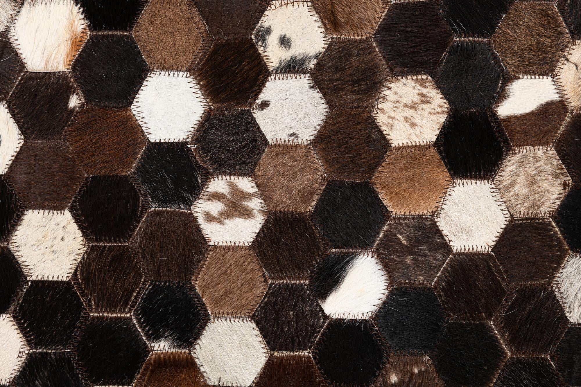 5' 2 x 8' Cowhide Leather Rug