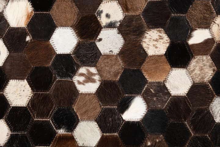 5' 2 x 8' Cowhide Leather Rug
