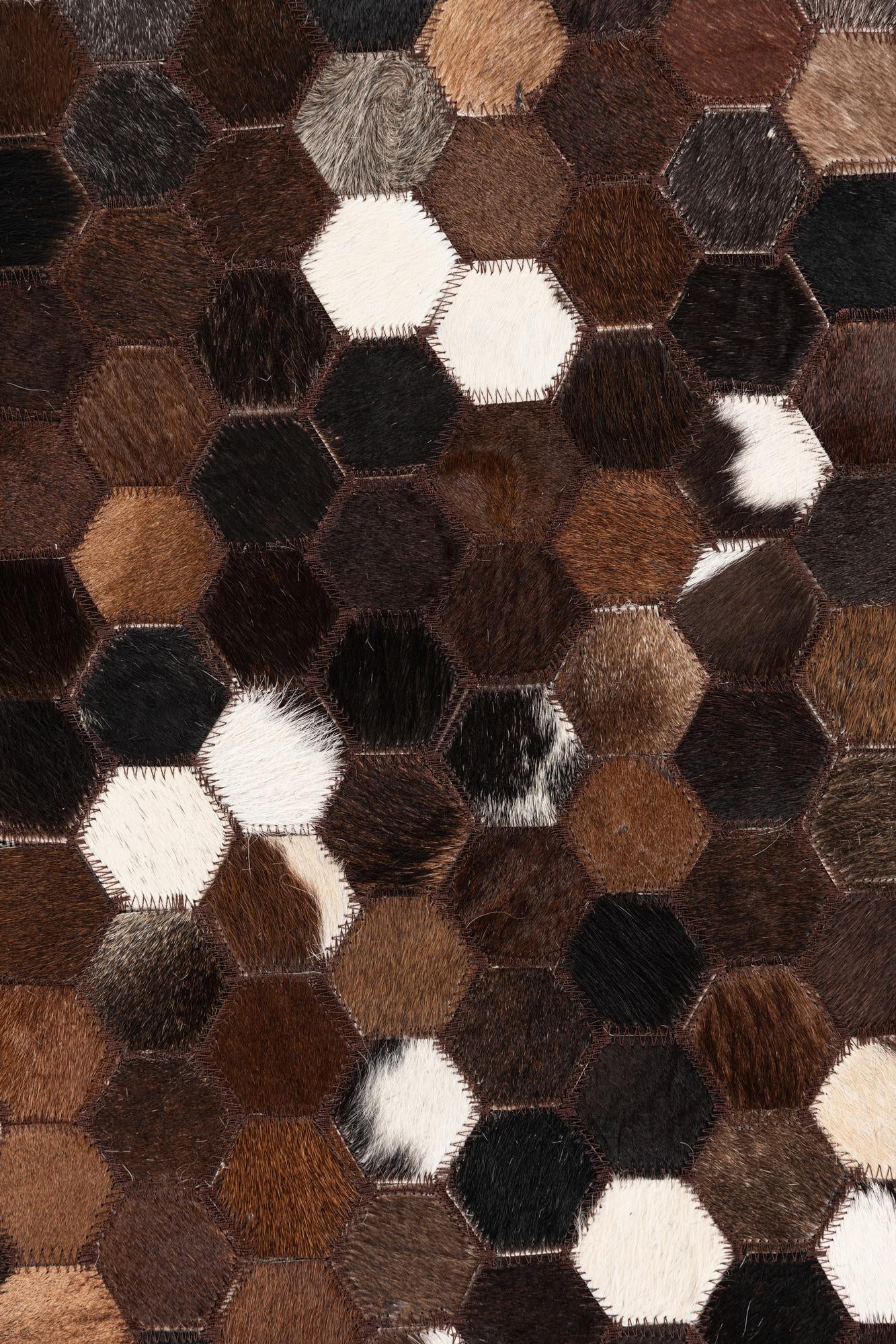 5' x 8' Cowhide Leather Rug