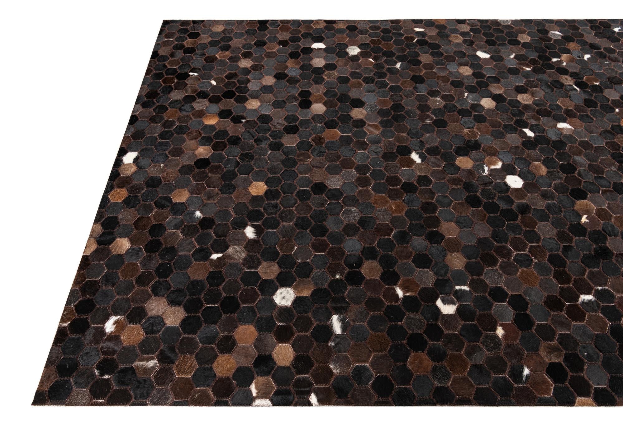 5' x 8' Cowhide Leather Rug
