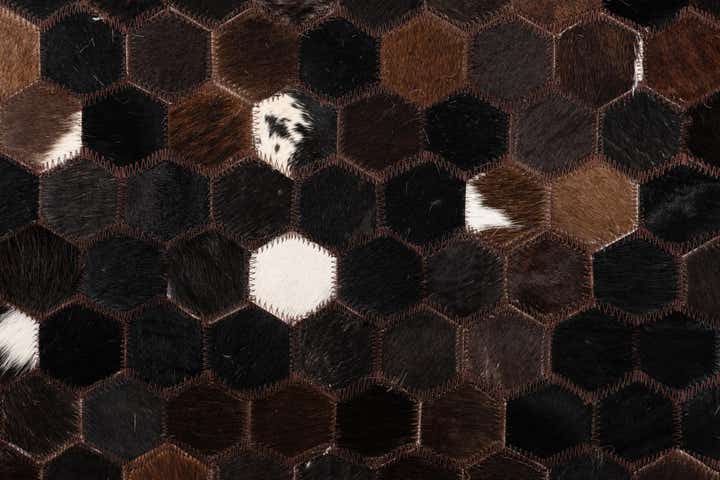 5' x 8' 1 Cowhide Leather Rug
