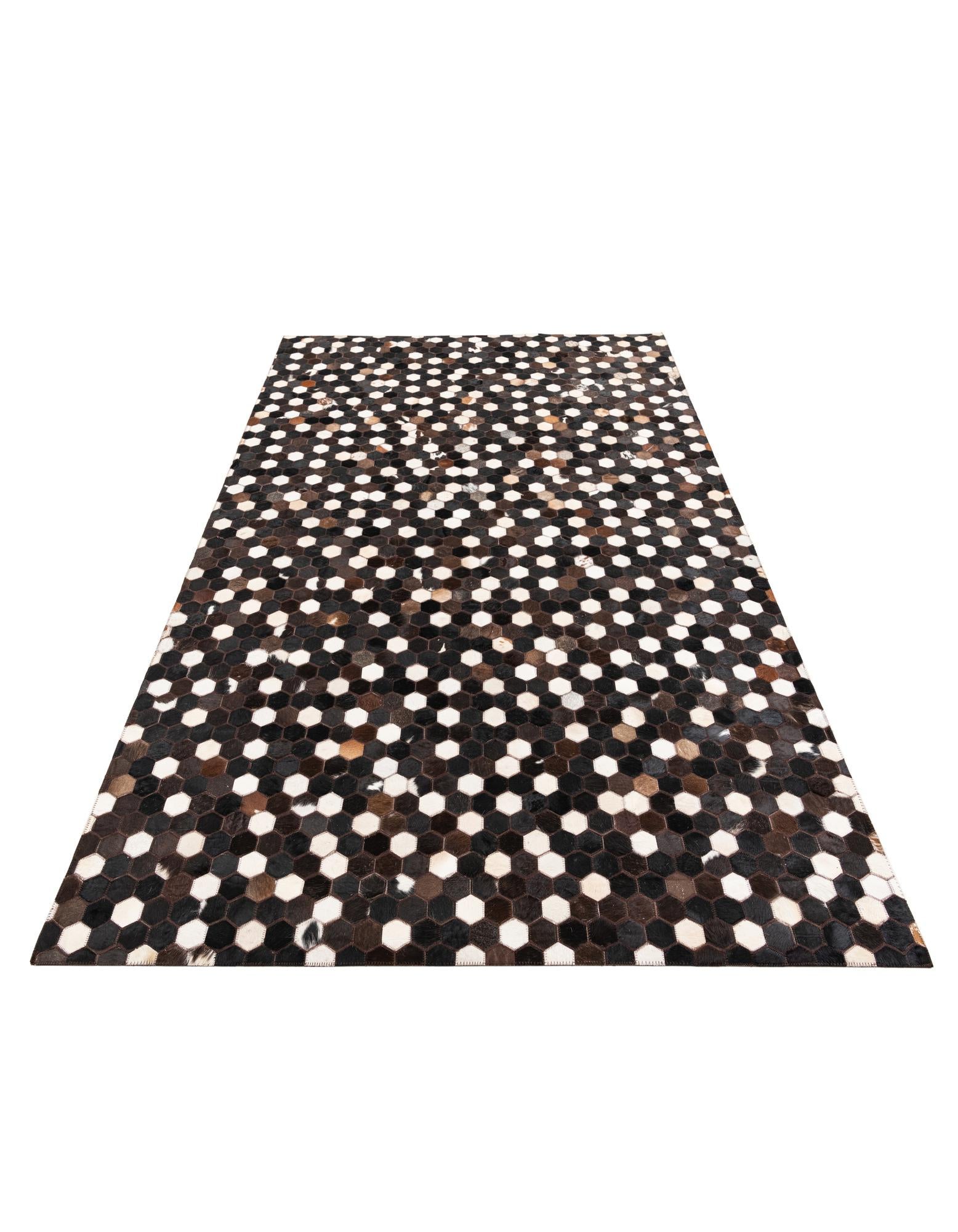 5' 1 x 8' 1 Cowhide Leather Rug