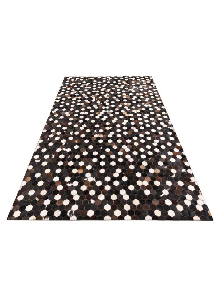 5' 1 x 8' 1 Cowhide Leather Rug
