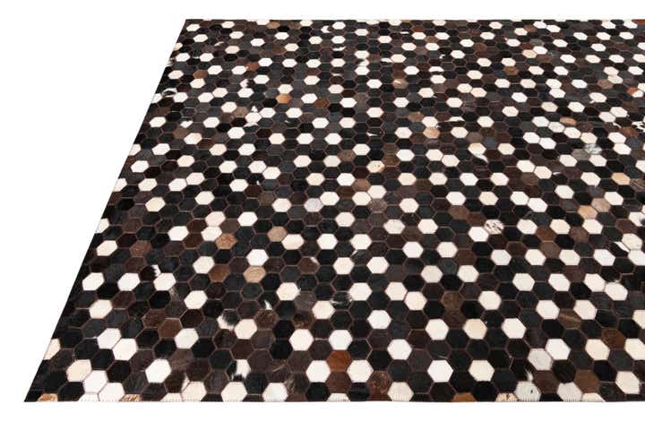 5' 1 x 8' 1 Cowhide Leather Rug