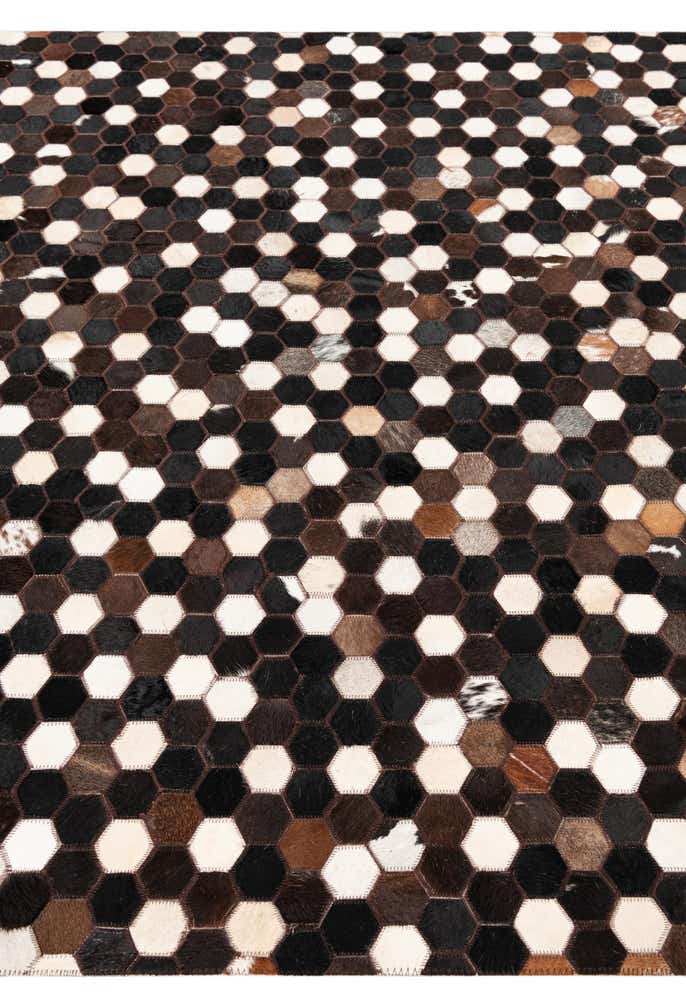 5' 1 x 8' 1 Cowhide Leather Rug