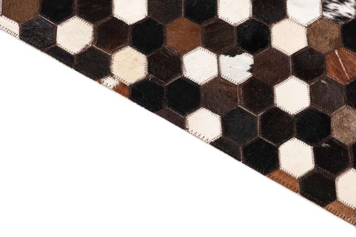 5' 1 x 8' 1 Cowhide Leather Rug