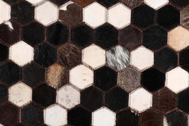 5' 1 x 8' 1 Cowhide Leather Rug