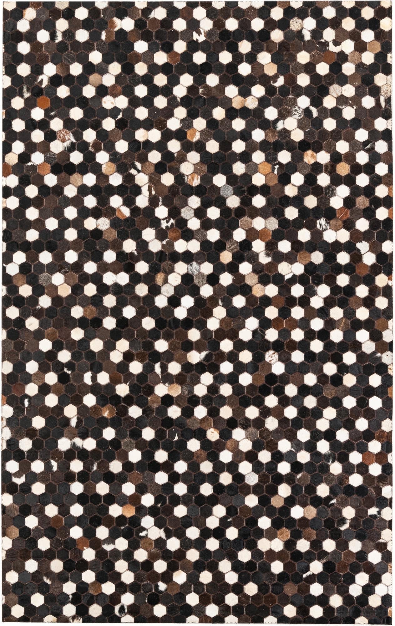5' 1 x 8' 1 Cowhide Leather Rug