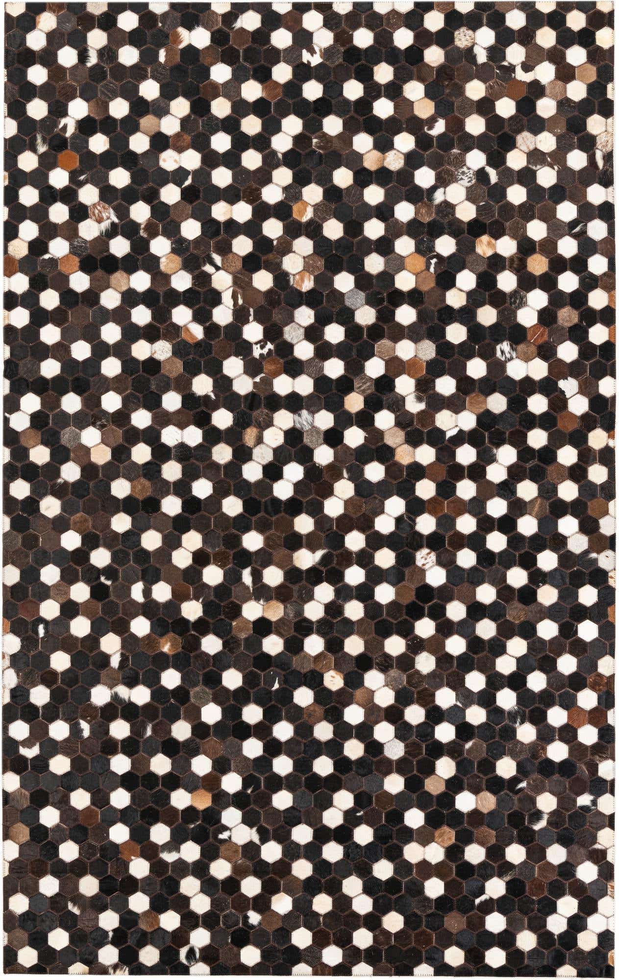 5' 1 x 8' 1 Cowhide Leather Rug