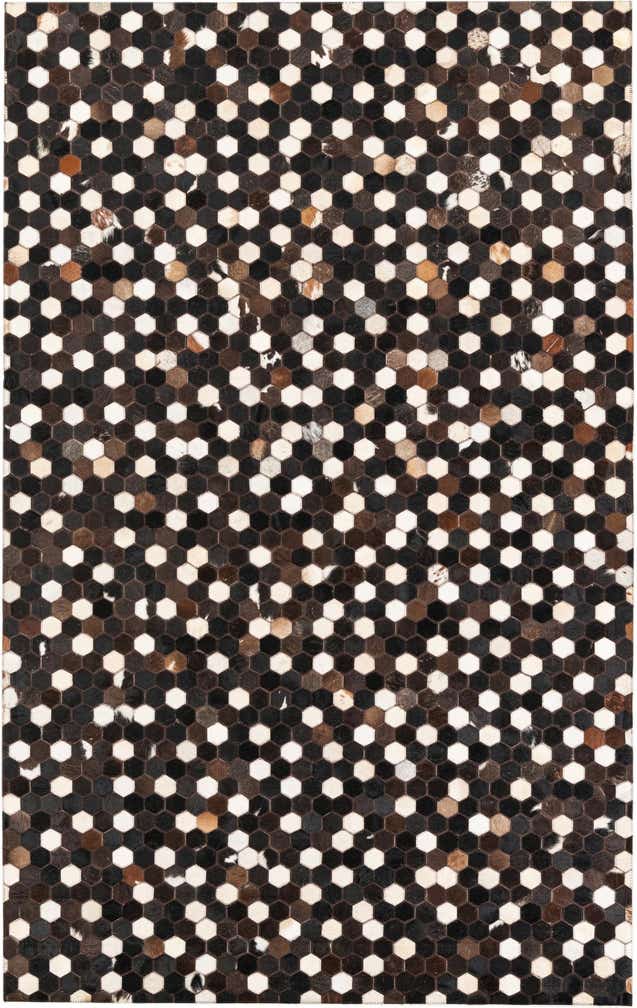 5' 1 x 8' 1 Cowhide Leather Rug