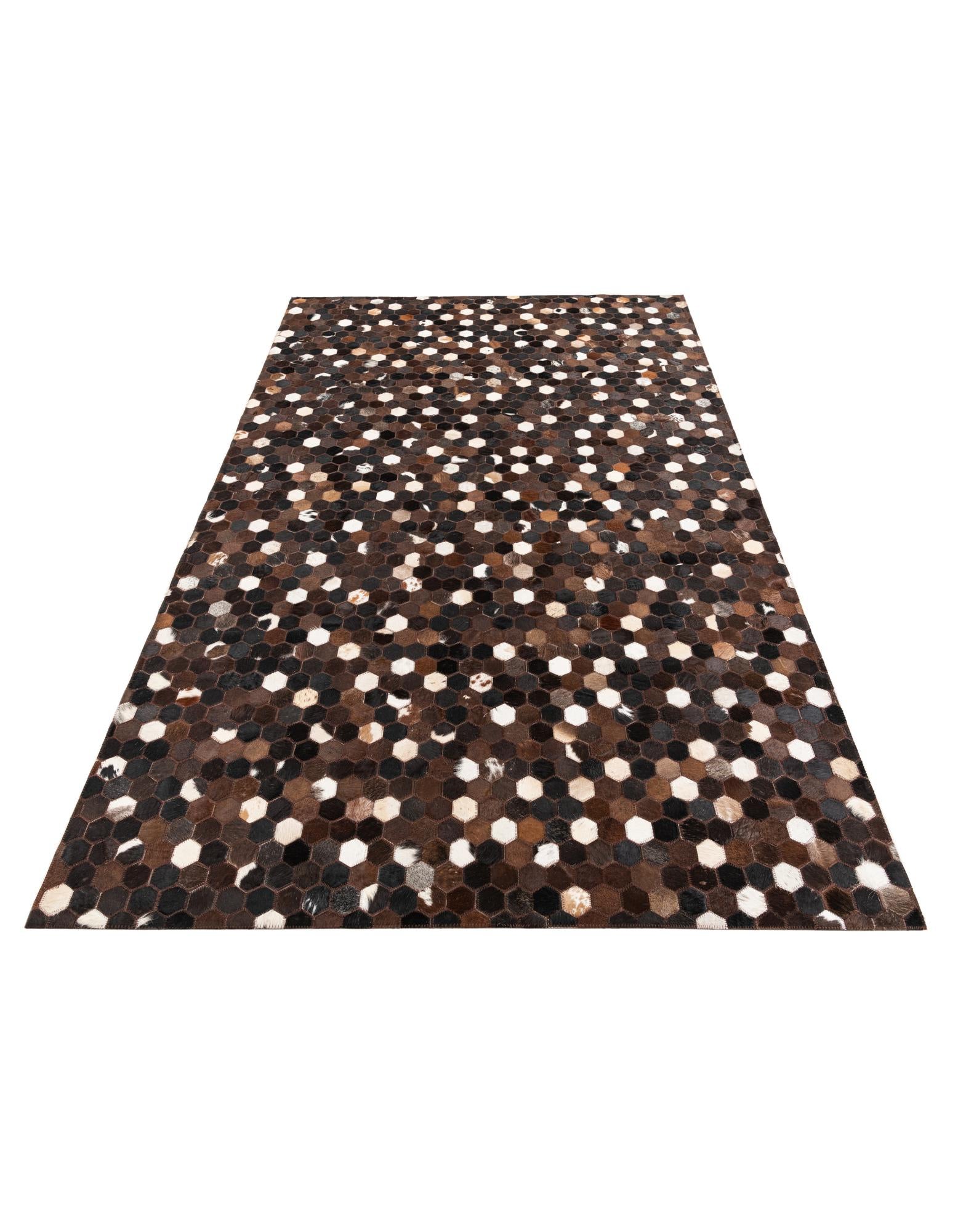 5' 1 x 8' 1 Cowhide Leather Rug