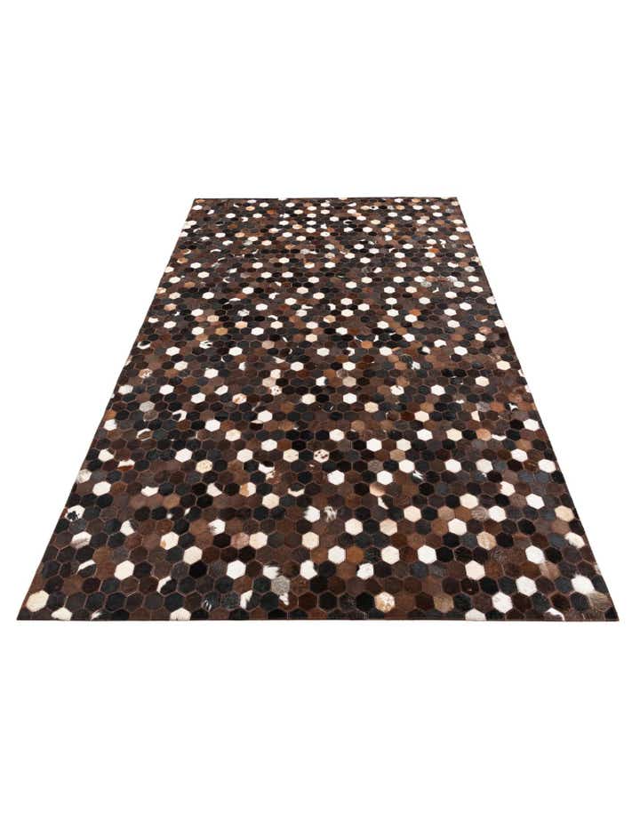 5' 1 x 8' 1 Cowhide Leather Rug