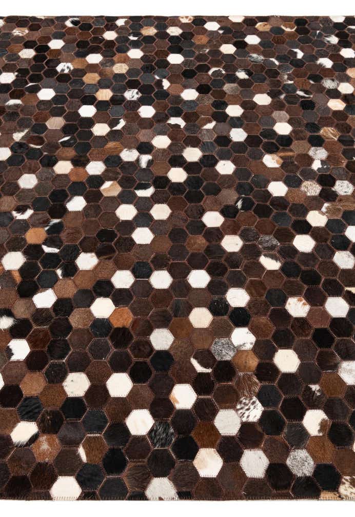 5' 1 x 8' 1 Cowhide Leather Rug