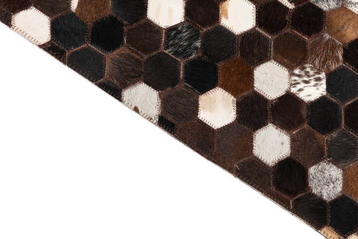 5' 1 x 8' 1 Cowhide Leather Rug
