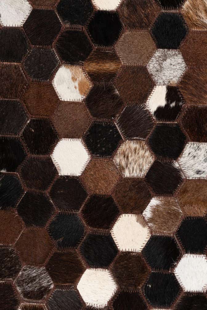 5' 1 x 8' 1 Cowhide Leather Rug