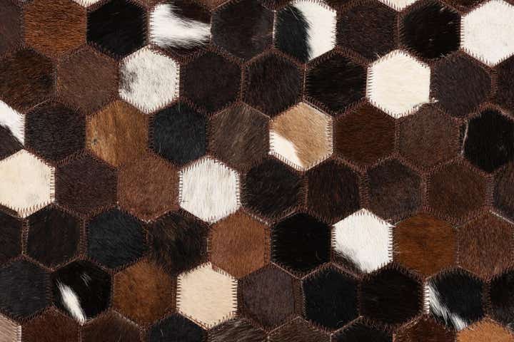 5' 1 x 8' 1 Cowhide Leather Rug
