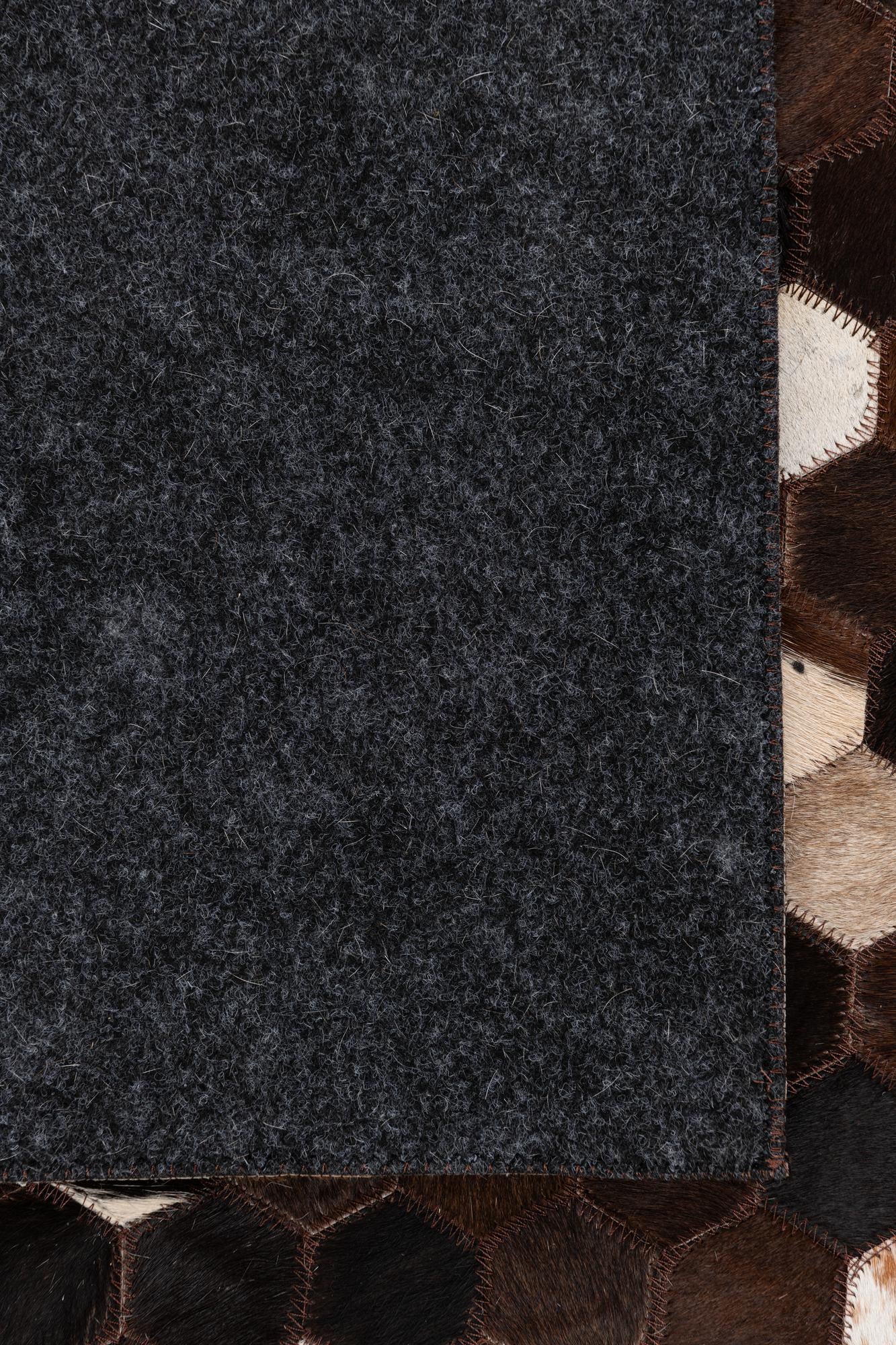 5' 1 x 8' 1 Cowhide Leather Rug