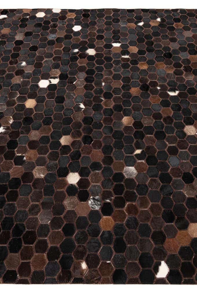 5' x 7' 8 Cowhide Leather Rug