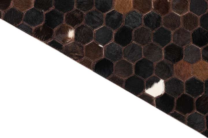 5' x 7' 8 Cowhide Leather Rug