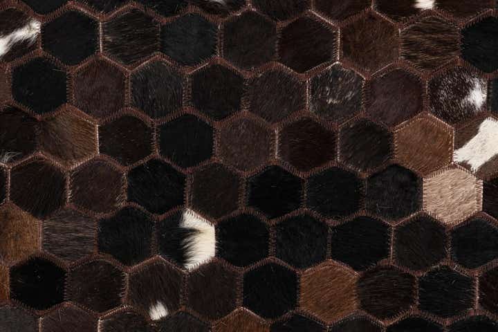 5' x 7' 8 Cowhide Leather Rug