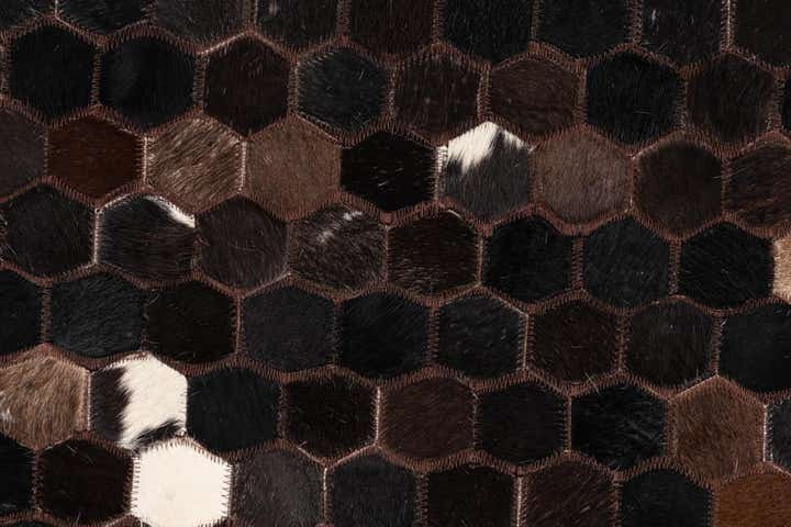 5' x 7' 8 Cowhide Leather Rug