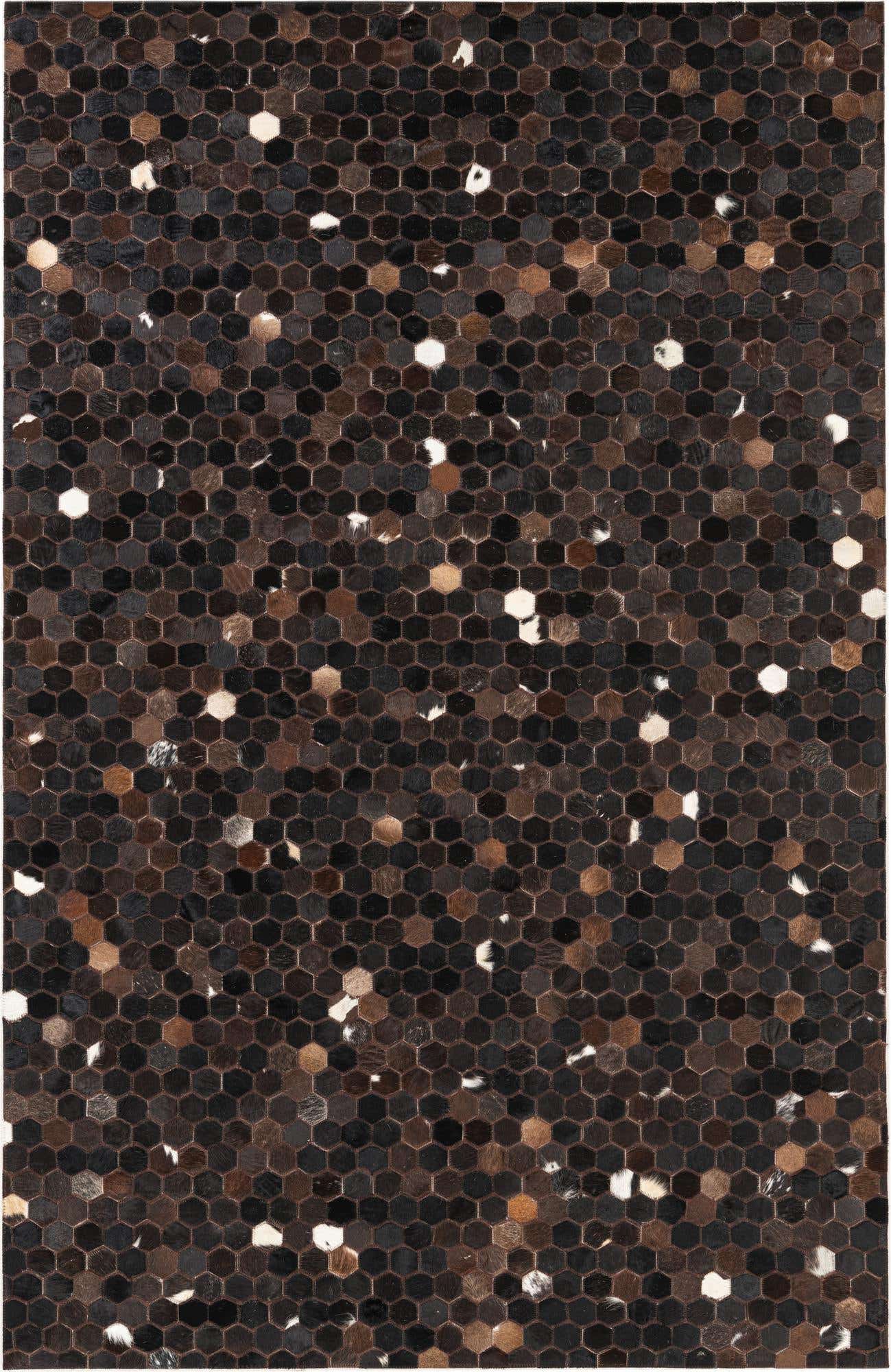 5' x 7' 8 Cowhide Leather Rug