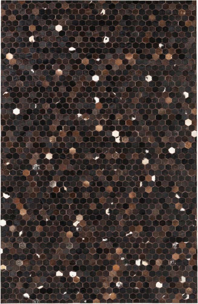 5' x 7' 8 Cowhide Leather Rug