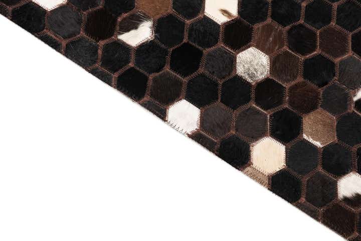 5' 1 x 8' 2 Cowhide Leather Rug