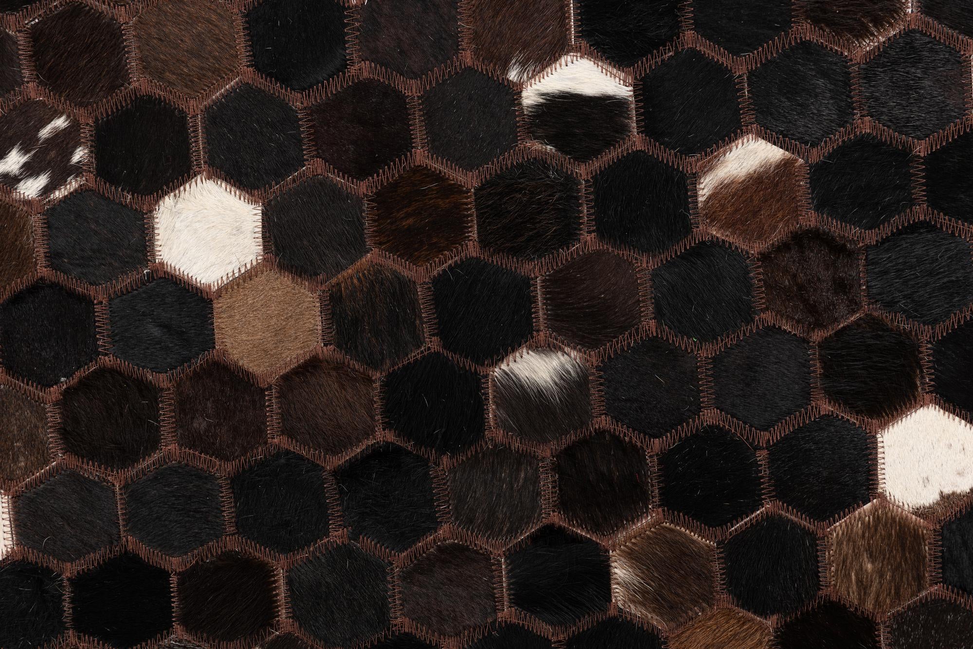 5' 1 x 8' 2 Cowhide Leather Rug