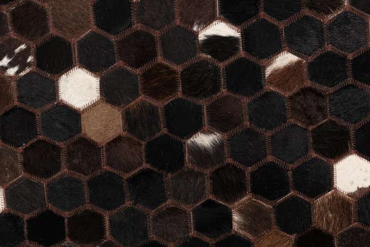 5' 1 x 8' 2 Cowhide Leather Rug