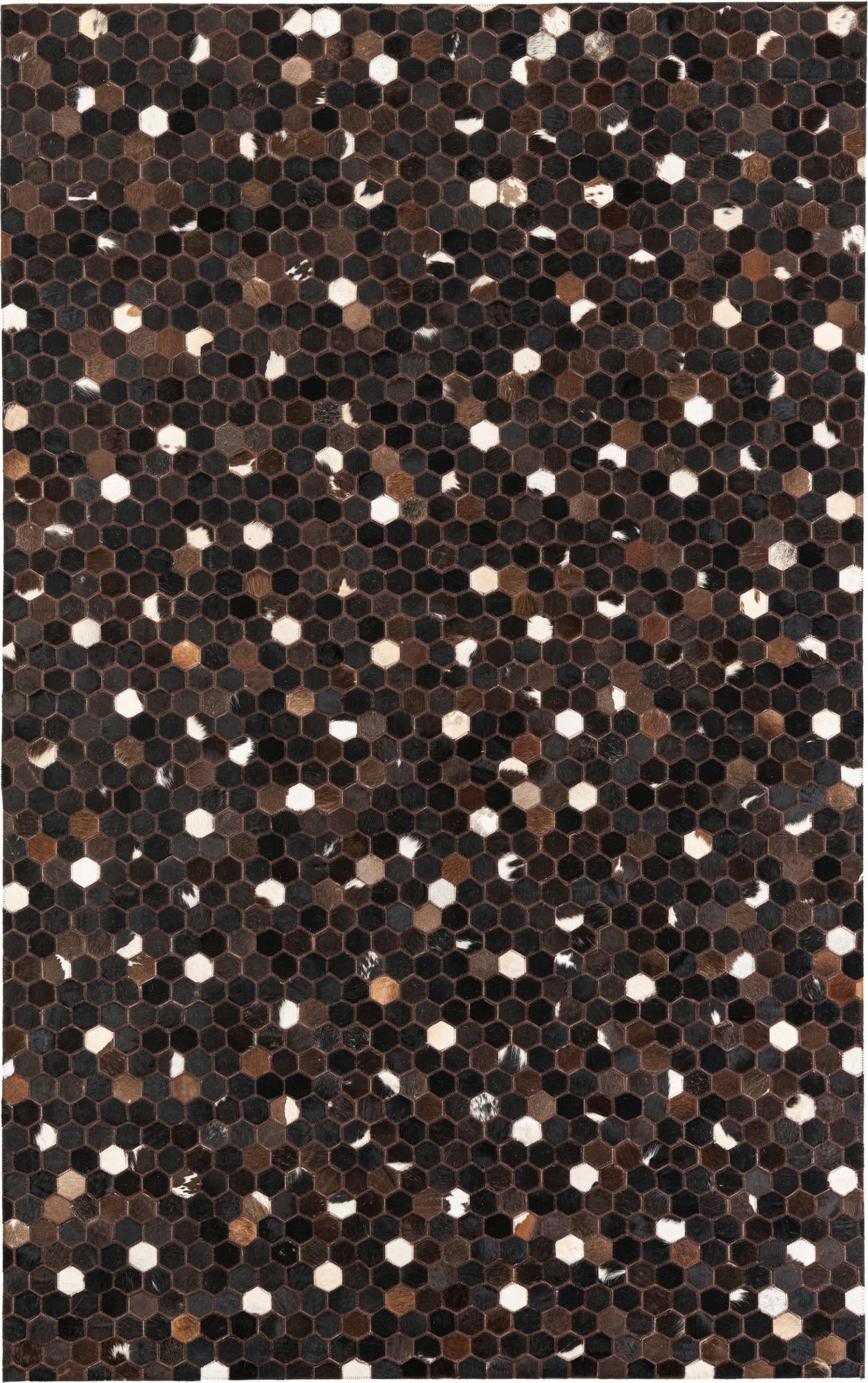 5' 1 x 8' 2 Cowhide Leather Rug
